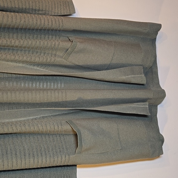 T by Talbots Cotton Mixed Stitch Open Front Duster Lightweight Pocket Cardigan - Picture 4 of 12